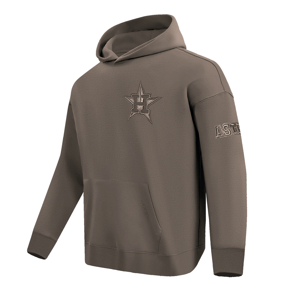 MLB HOUSTON ASTROS NEUTRAL MEN'S  DROP SHOULDER FLC PO HOODIE (DARK TAUPE)