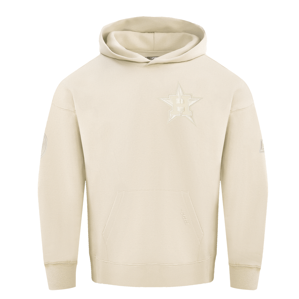 MLB HOUSTON ASTROS NEUTRAL MEN'S  DROP SHOULDER FLC PO HOODIE (EGGSHELL)