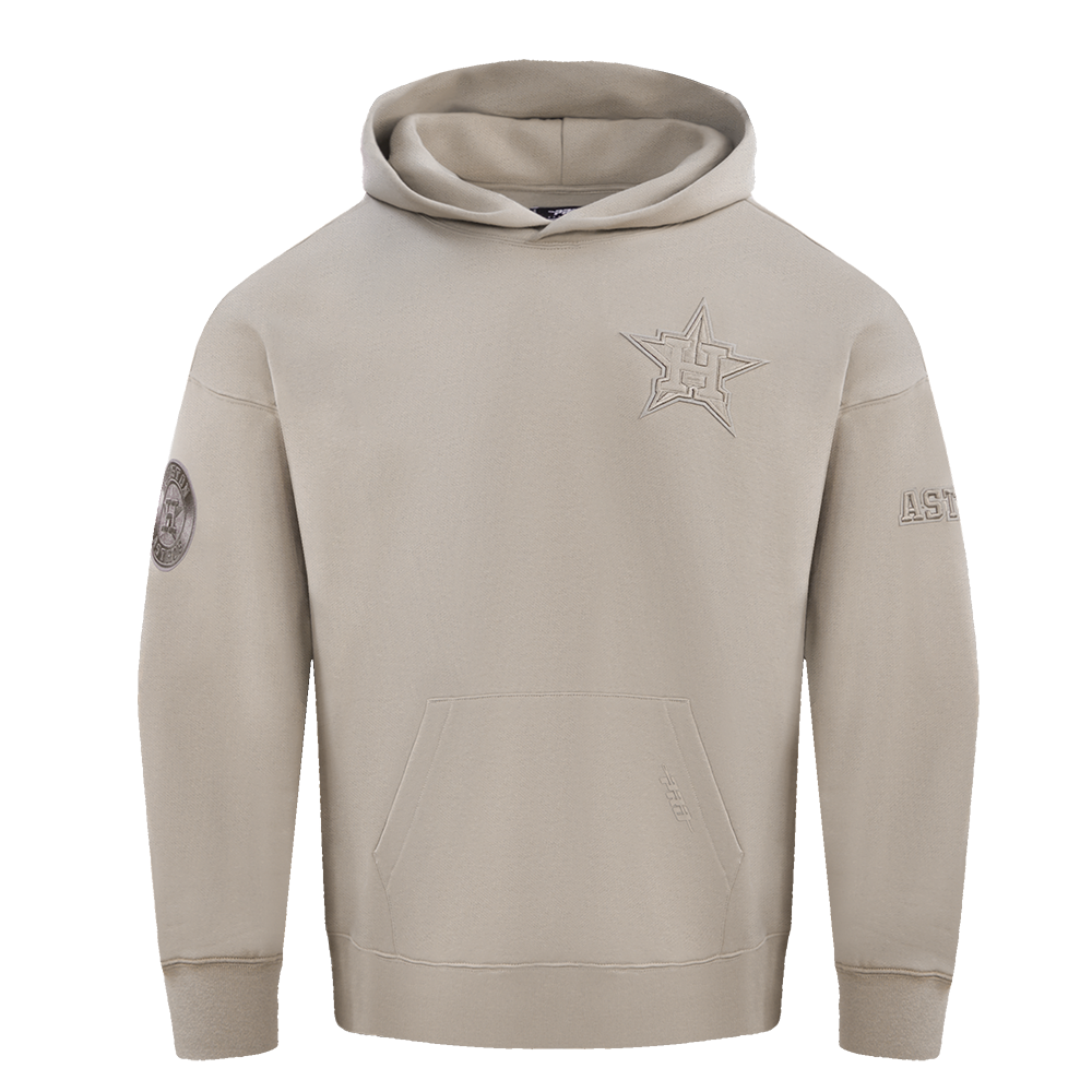 MLB HOUSTON ASTROS NEUTRAL MEN'S  DROP SHOULDER FLC PO HOODIE (TAUPE)