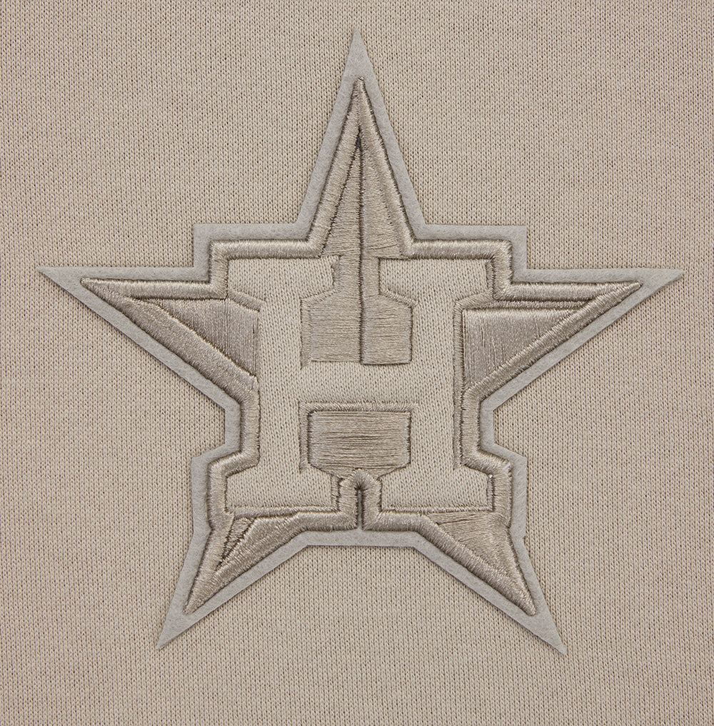 MLB HOUSTON ASTROS NEUTRAL MEN'S  DROP SHOULDER FLC PO HOODIE (TAUPE)