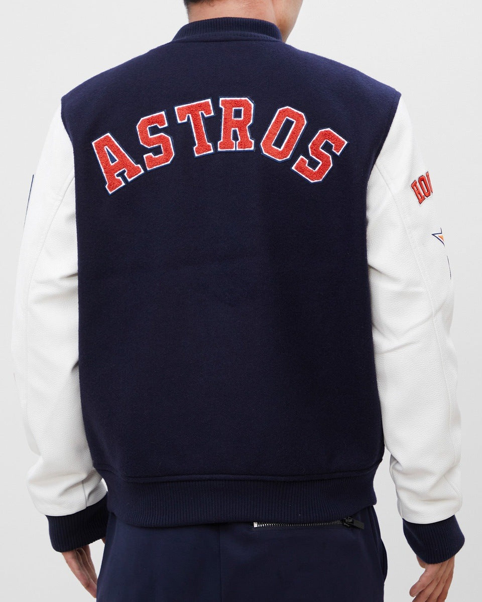 MLB HOUSTON ASTROS CLASSIC WOOL MEN'S VARSITY JACKET (MIDNIGHT NAVY/WHITE)