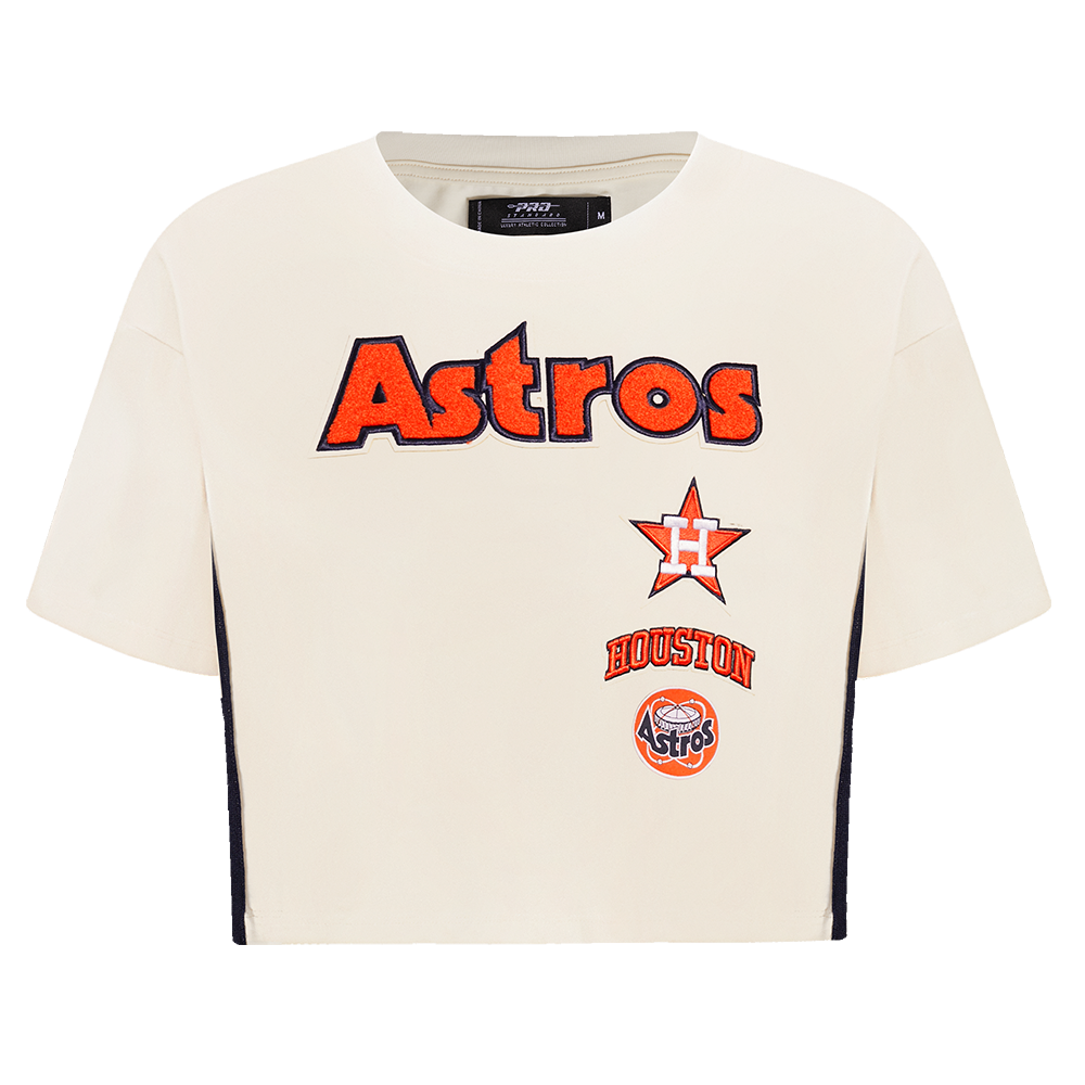 MLB HOUSTON ASTROS RETRO CLASSIC WOMEN'S BOXY TOP (EGGSHELL)