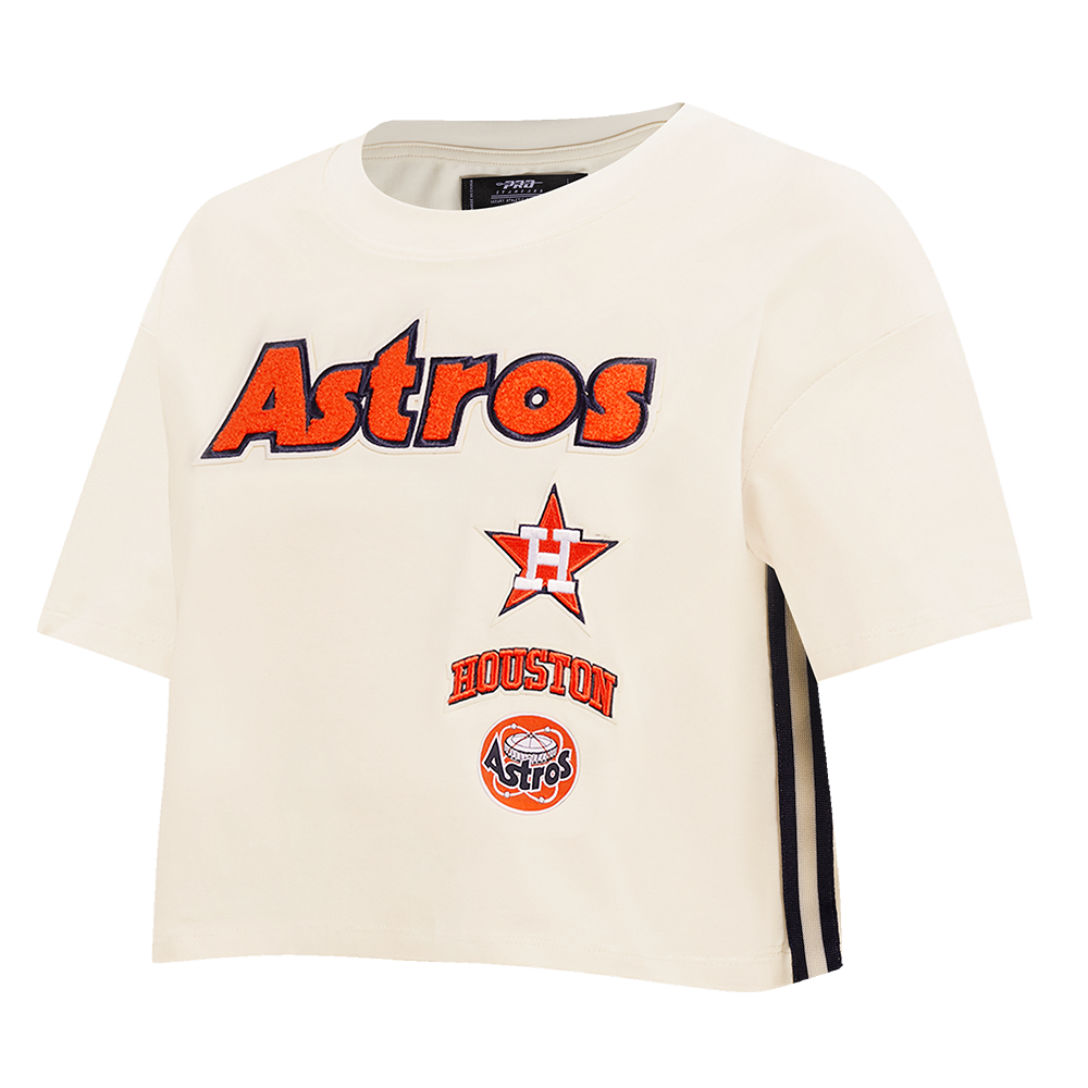 MLB HOUSTON ASTROS RETRO CLASSIC WOMEN'S BOXY TOP (EGGSHELL)