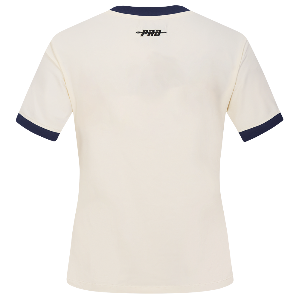 MLB HOUSTON ASTROS RETRO CASCADE WOMEN'S RINGER TOP (EGGSHELL/ MIDNIGHT NAVY)