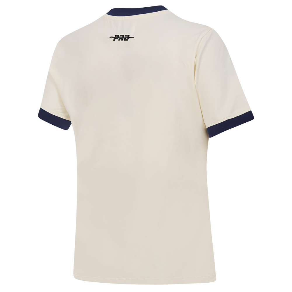 MLB HOUSTON ASTROS RETRO CASCADE WOMEN'S RINGER TOP (EGGSHELL/ MIDNIGHT NAVY)