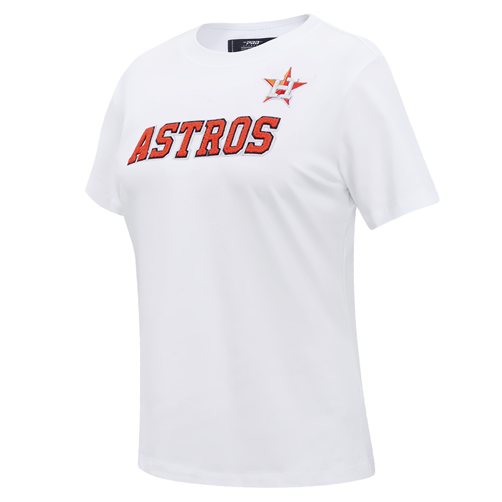 MLB HOUSTON ASTROS CLASSIC SHORT SLEEVE WOMEN'S SLIM FIT TOP (WHITE)