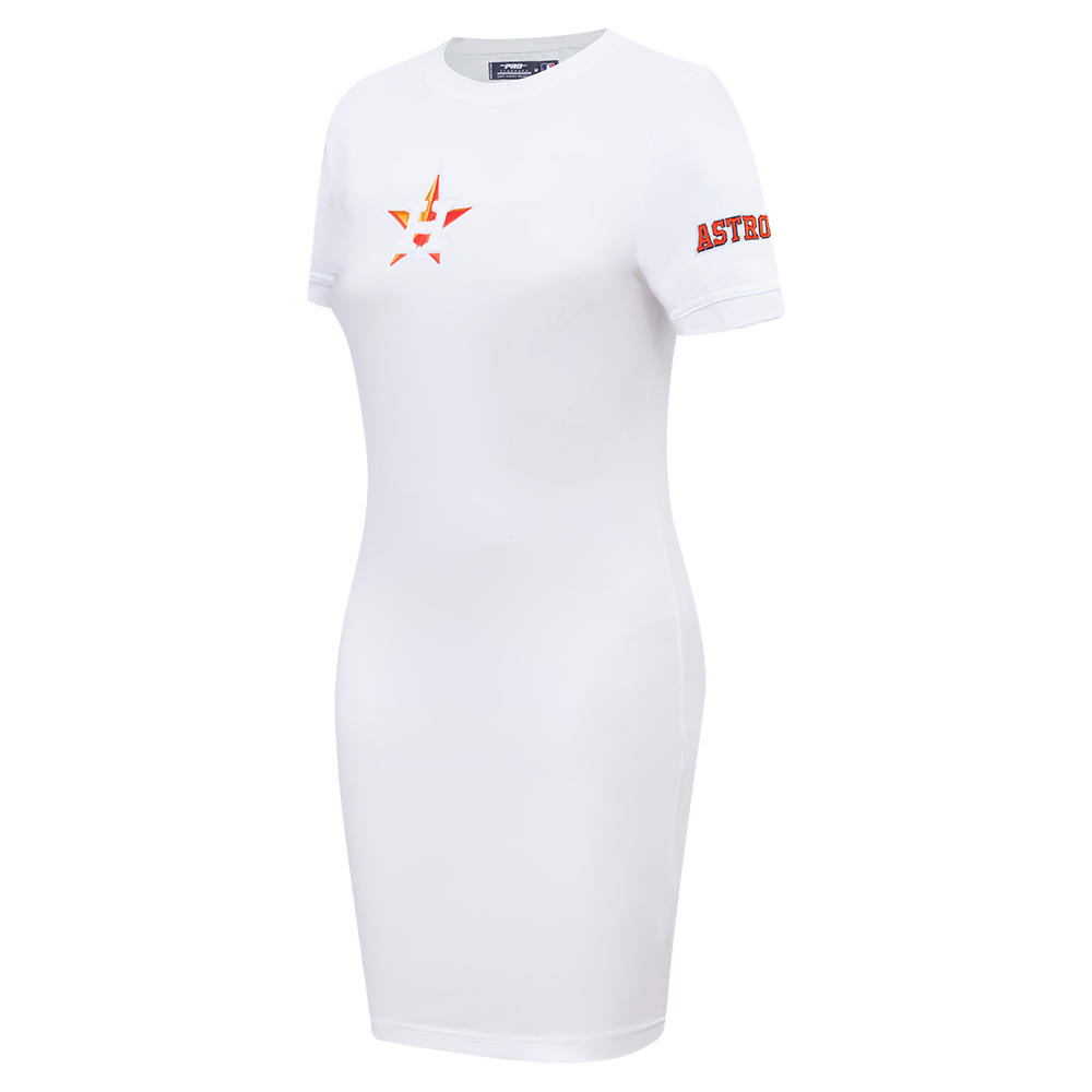 MLB HOUSTON ASTROS CLASSIC WOMEN'S BODYCON DRESS (WHITE)