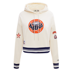 MLB HOUSTON ASTROS RETRO CLASSIC WOMEN'S CROPPED PULLOVER HOODIE (EGGSHELL/ MIDNIGHT NAVY)