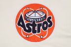 MLB HOUSTON ASTROS RETRO CLASSIC WOMEN'S CROPPED PULLOVER HOODIE (EGGSHELL/ MIDNIGHT NAVY)