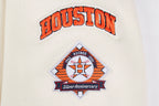MLB HOUSTON ASTROS RETRO CLASSIC WOMEN'S CROPPED PULLOVER HOODIE (EGGSHELL/ MIDNIGHT NAVY)