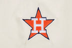 MLB HOUSTON ASTROS RETRO CLASSIC WOMEN'S CROPPED PULLOVER HOODIE (EGGSHELL/ MIDNIGHT NAVY)