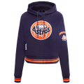 MLB HOUSTON ASTROS RETRO CLASSIC CHANDAIL À CAPUCHON COURT POUR FEMME (MARINE MINUIT/ORANGE/MARINE MINUIT)