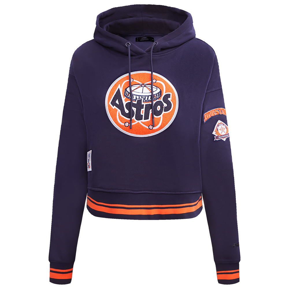 MLB HOUSTON ASTROS RETRO CLASSIC CHANDAIL À CAPUCHON COURT POUR FEMME (MARINE MINUIT/ORANGE/MARINE MINUIT)