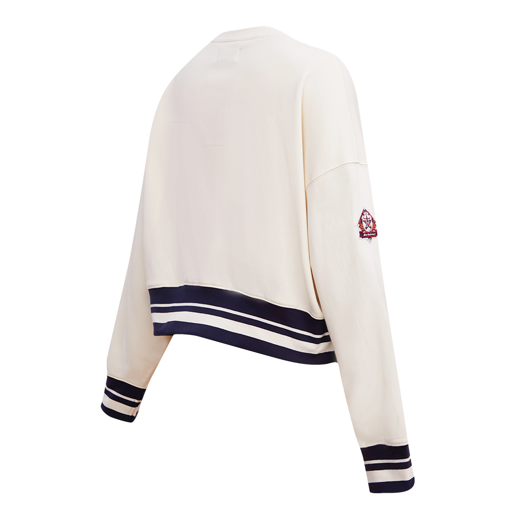 MLB HOUSTON ASTROS RETRO CLASSIC CHANDAIL À COL ROND EN MOLLETON POUR FEMME (COQUILLE D'ŒUF/MARINE MINUIT)