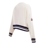 MLB HOUSTON ASTROS RETRO CLASSIC CHANDAIL À COL ROND EN MOLLETON POUR FEMME (COQUILLE D'ŒUF/MARINE MINUIT)