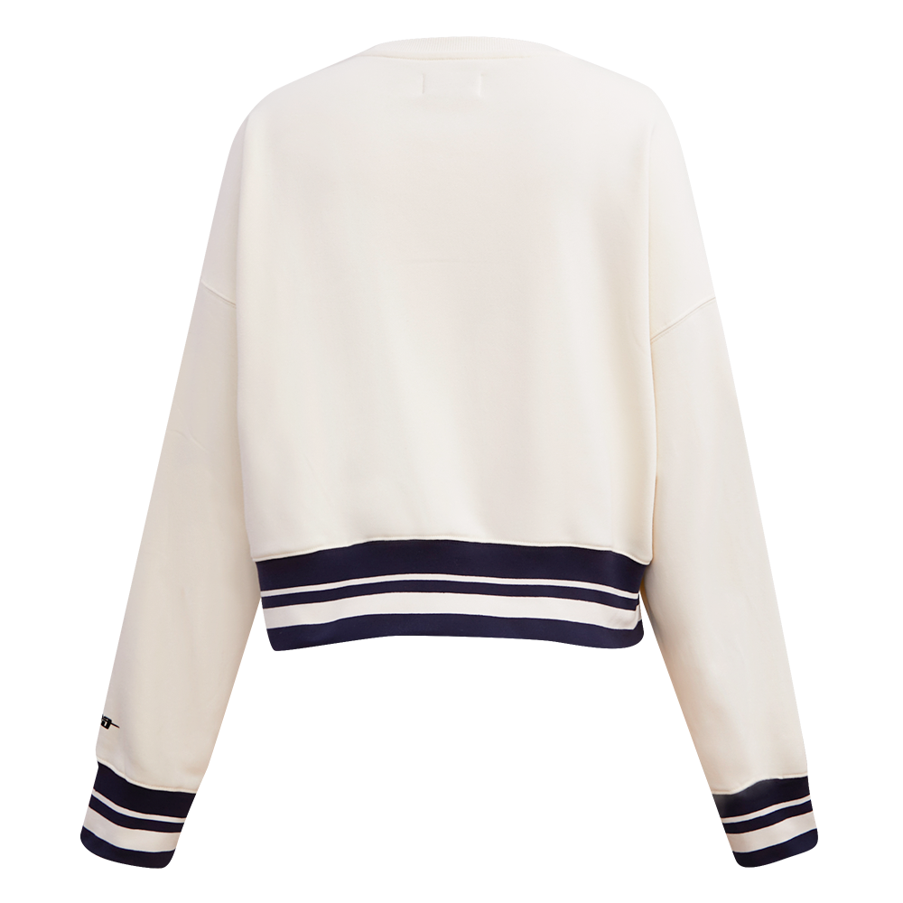 MLB HOUSTON ASTROS RETRO CLASSIC CHANDAIL À COL ROND EN MOLLETON POUR FEMME (COQUILLE D'ŒUF/MARINE MINUIT)