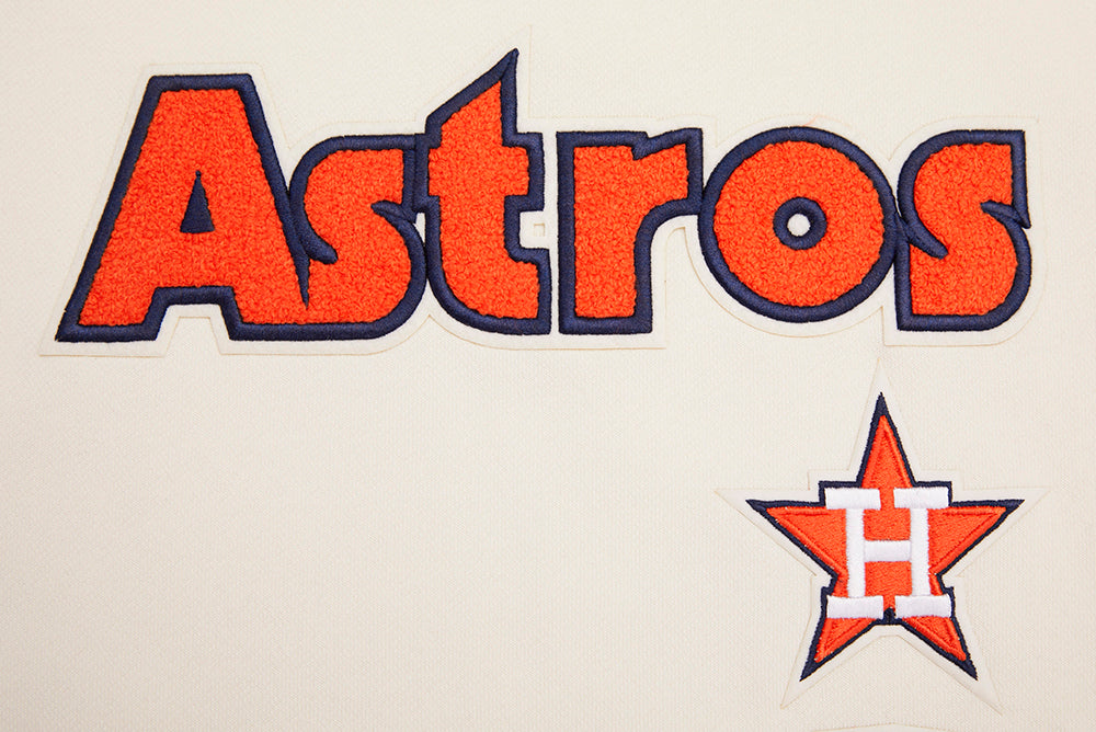 MLB HOUSTON ASTROS RETRO CLASSIC CHANDAIL À COL ROND EN MOLLETON POUR FEMME (COQUILLE D'ŒUF/MARINE MINUIT)