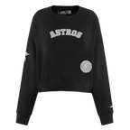 MLB HOUSTON ASTROS REVERSE FRENCH TERRY CHANDAIL À COL ROND EN MOLLETON POUR FEMME (NOIR)
