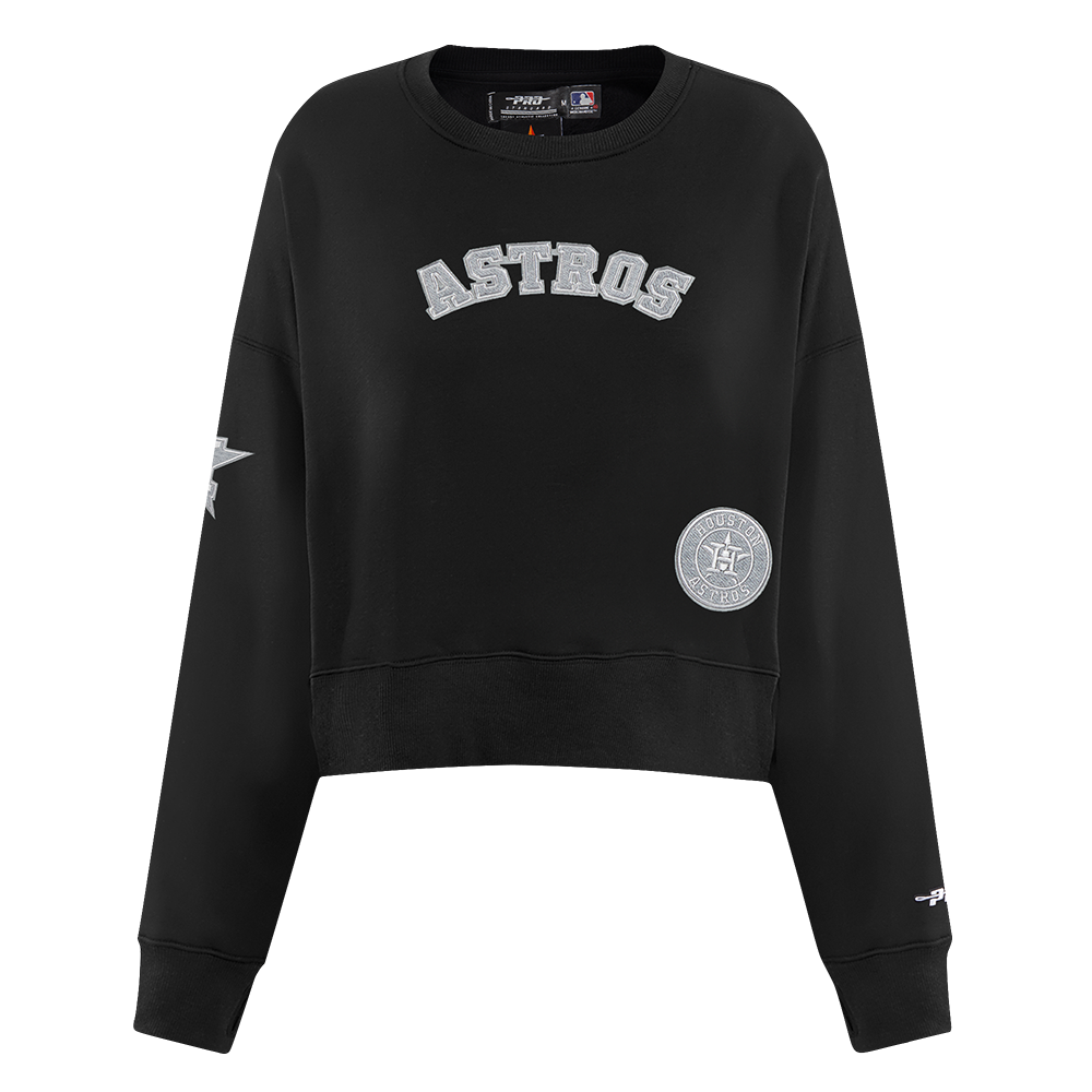 MLB HOUSTON ASTROS REVERSE FRENCH TERRY CHANDAIL À COL ROND EN MOLLETON POUR FEMME (NOIR)