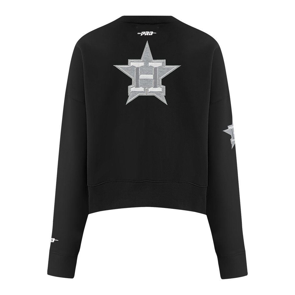 MLB HOUSTON ASTROS REVERSE FRENCH TERRY CHANDAIL À COL ROND EN MOLLETON POUR FEMME (NOIR)