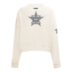 MLB HOUSTON ASTROS REVERSE FRENCH TERRY CHANDAIL À COL ROND EN MOLLETON POUR FEMME (COQUILLE D'ŒUF)