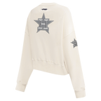 MLB HOUSTON ASTROS REVERSE FRENCH TERRY CHANDAIL À COL ROND EN MOLLETON POUR FEMME (COQUILLE D'ŒUF)