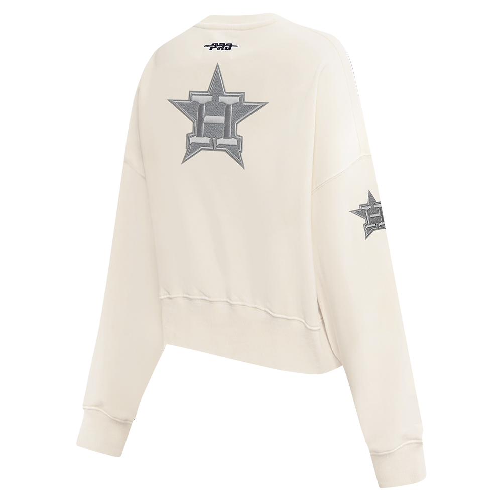 MLB HOUSTON ASTROS REVERSE FRENCH TERRY CHANDAIL À COL ROND EN MOLLETON POUR FEMME (COQUILLE D'ŒUF)