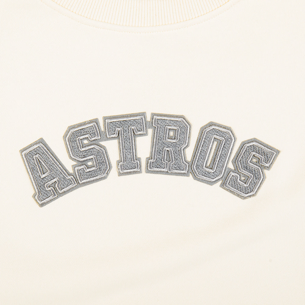 MLB HOUSTON ASTROS REVERSE FRENCH TERRY CHANDAIL À COL ROND EN MOLLETON POUR FEMME (COQUILLE D'ŒUF)
