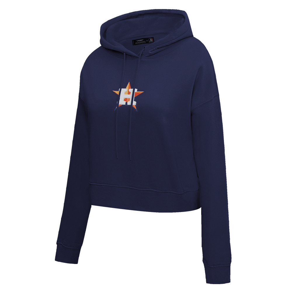 MLB HOUSTON ASTROS CLASSIC WOMEN'S CROPPED PULLOVER HOODIE (MIDNIGHT NAVY)