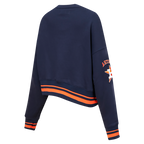 MLB HOUSTON ASTROS MASHUP WOMEN'S RIB CREWNECK (MIDNIGHT NAVY/ORANGE/MIDNIGHT NAVY)