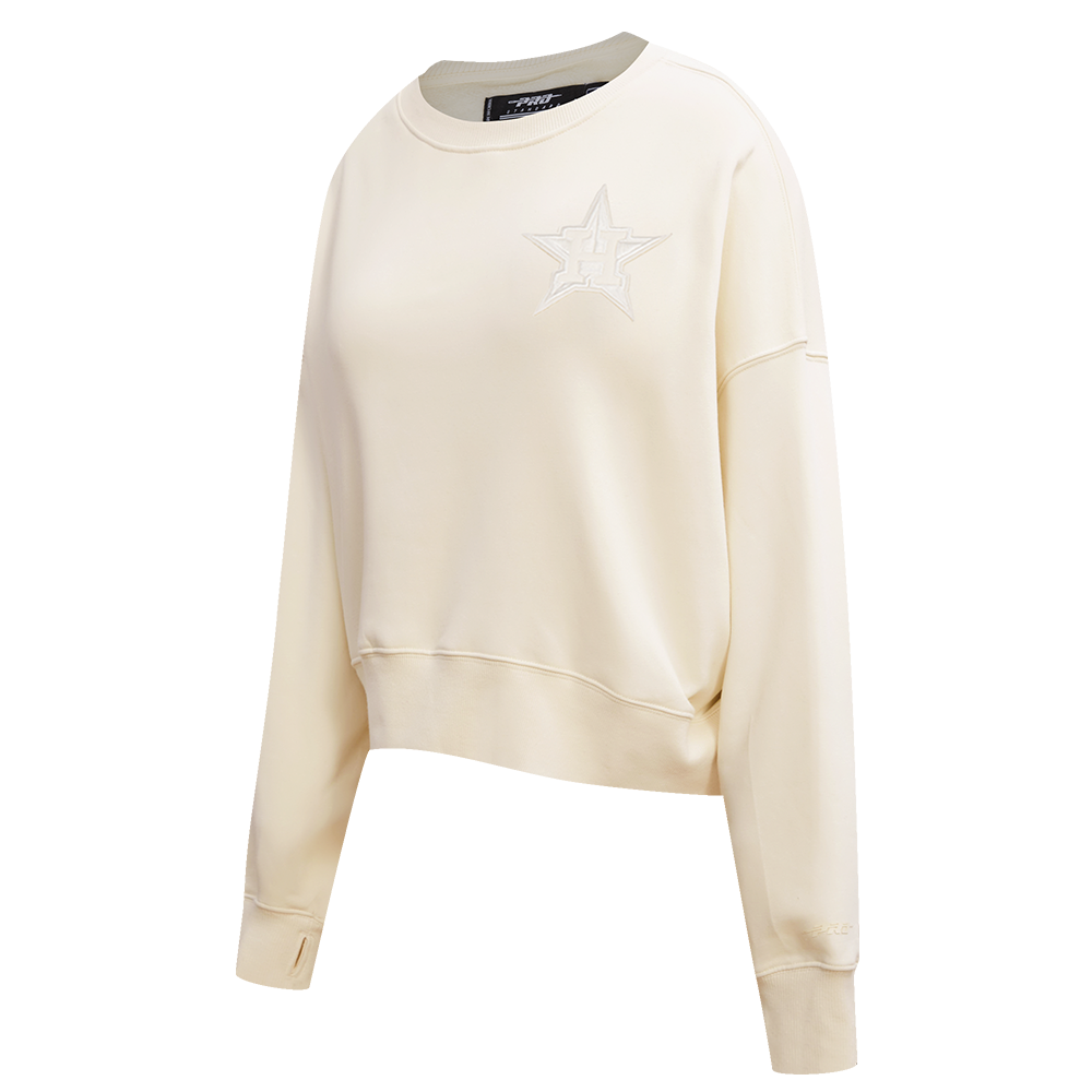 MLB HOUSTON ASTROS NEUTRAL WOMEN'S CREWNECK (EGGSHELL)