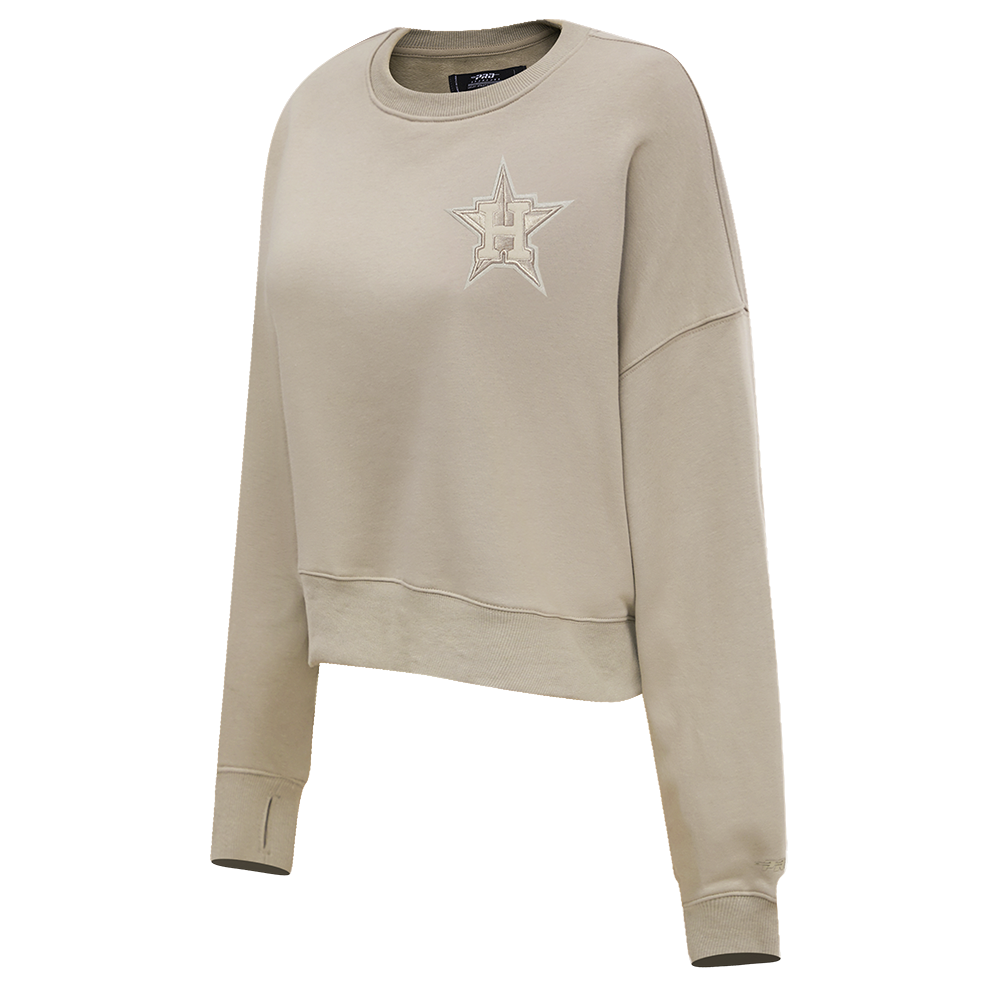 MLB HOUSTON ASTROS NEUTRAL WOMEN'S CREWNECK (TAUPE)