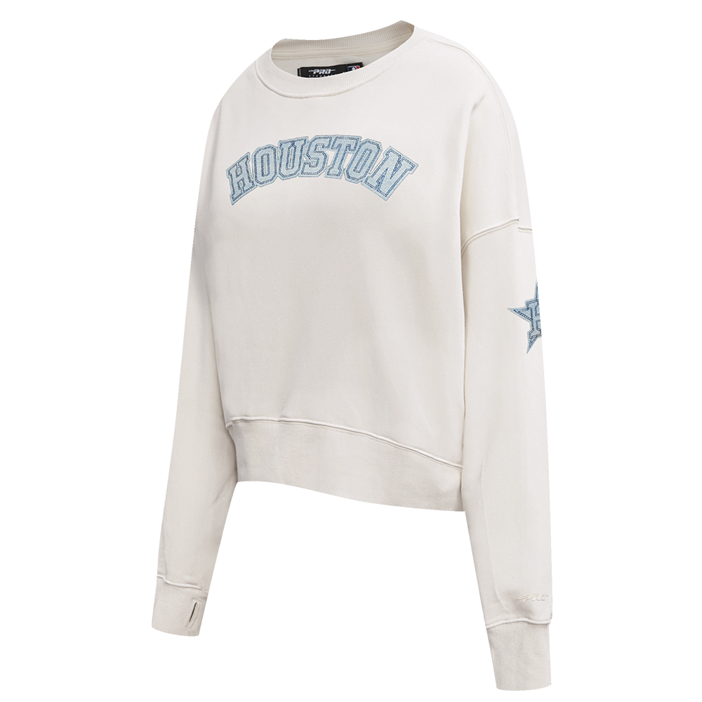 MLB HOUSTON ASTROS VARSITY BLUES WOMEN'S CREWNECK (LINEN)