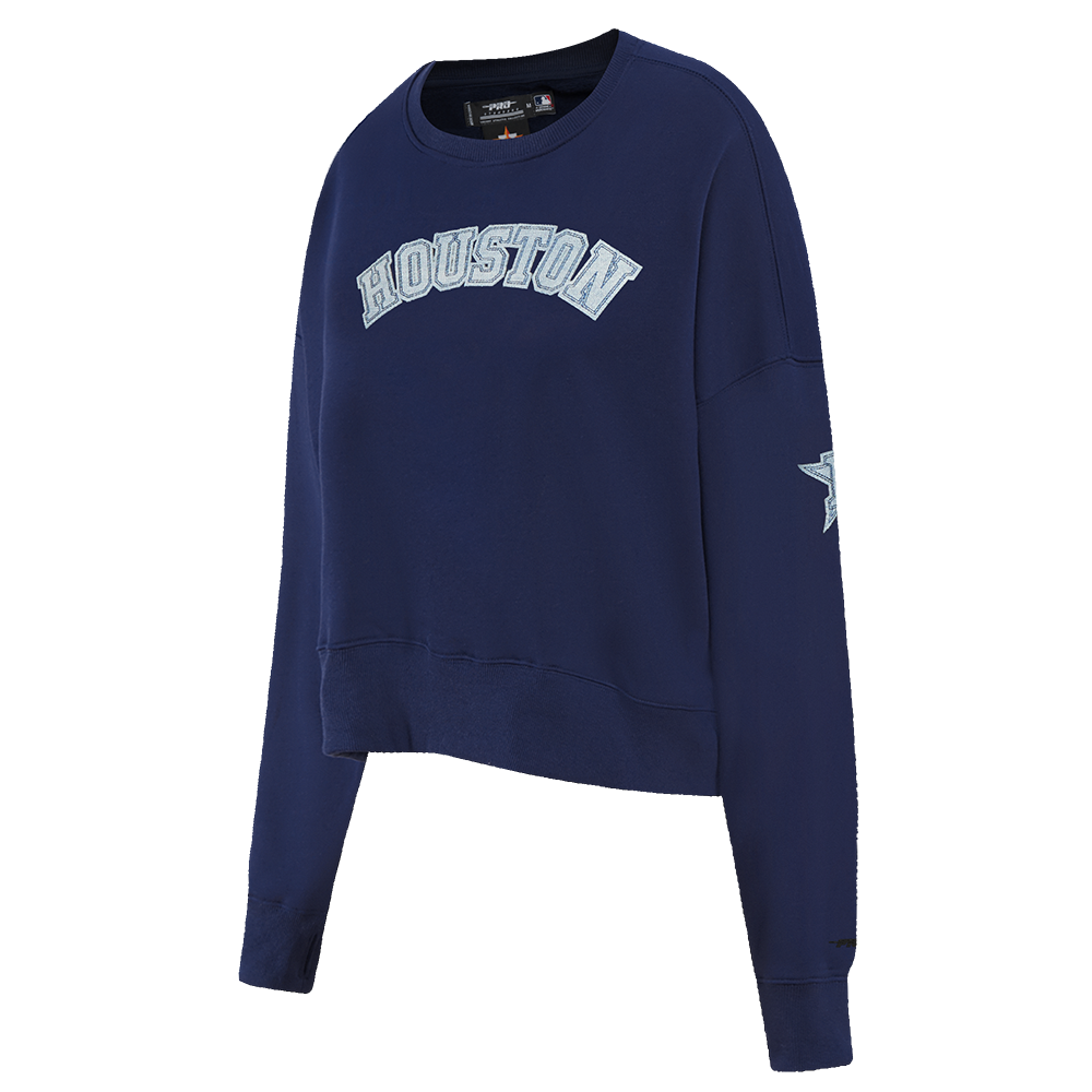 MLB HOUSTON ASTROS VARSITY BLUES WOMEN'S CREWNECK (MIDNIGHT NAVY)