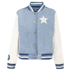 MLB HOUSTON ASTROS VARSITY BLUES BLOUSON COLLÉGIAL EN DENIM POUR FEMME (DENIM/LIN)