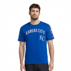 MLB KANSAS CITY ROYALS CLASSIC CHENILLE HAUT EN JERSEY SIMPLE POUR HOMME (BLEU ROYAL)