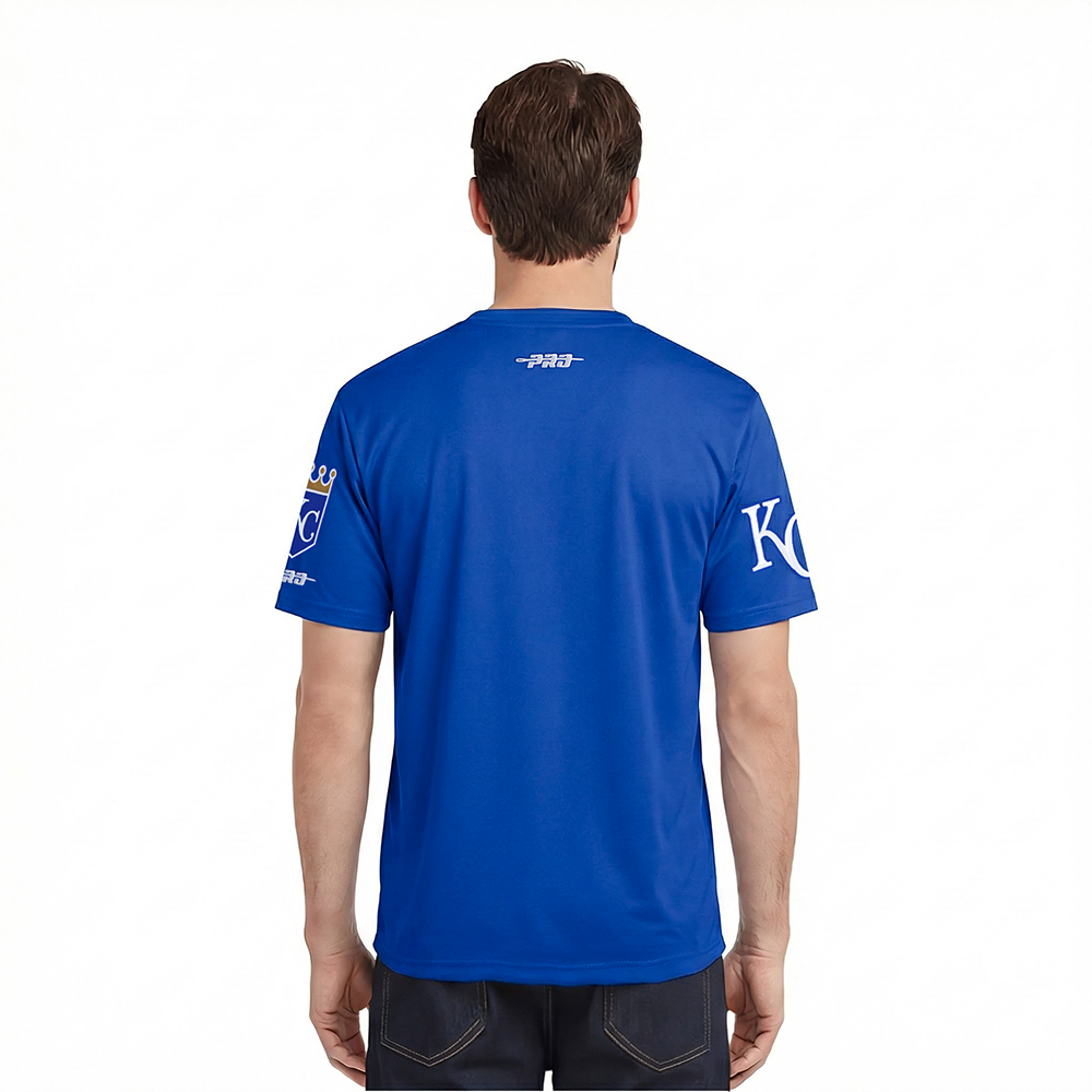 MLB KANSAS CITY ROYALS CLASSIC CHENILLE HAUT EN JERSEY SIMPLE POUR HOMME (BLEU ROYAL)