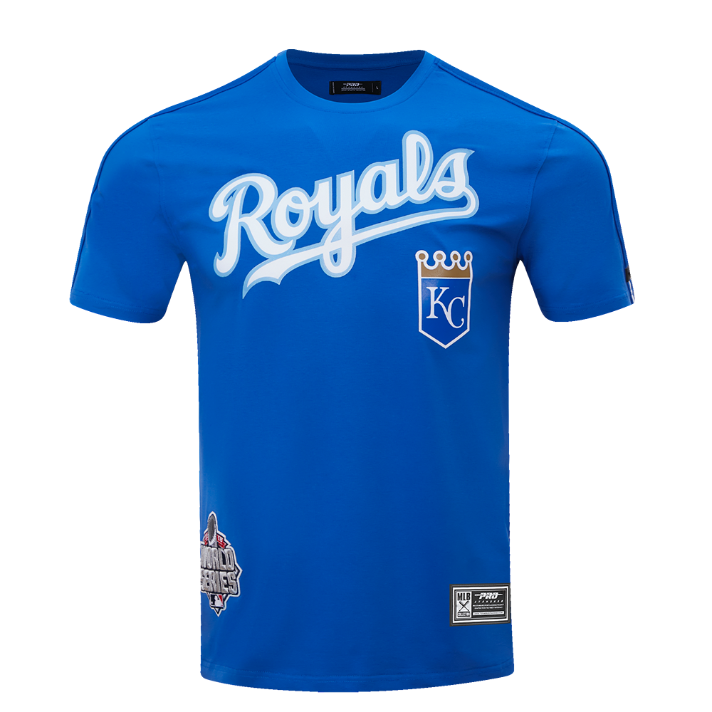 MLB KANSAS CITY ROYALS HAUT PRO TEAM À BANDES ET À LOGO POUR HOMME (BLEU ROYAL)