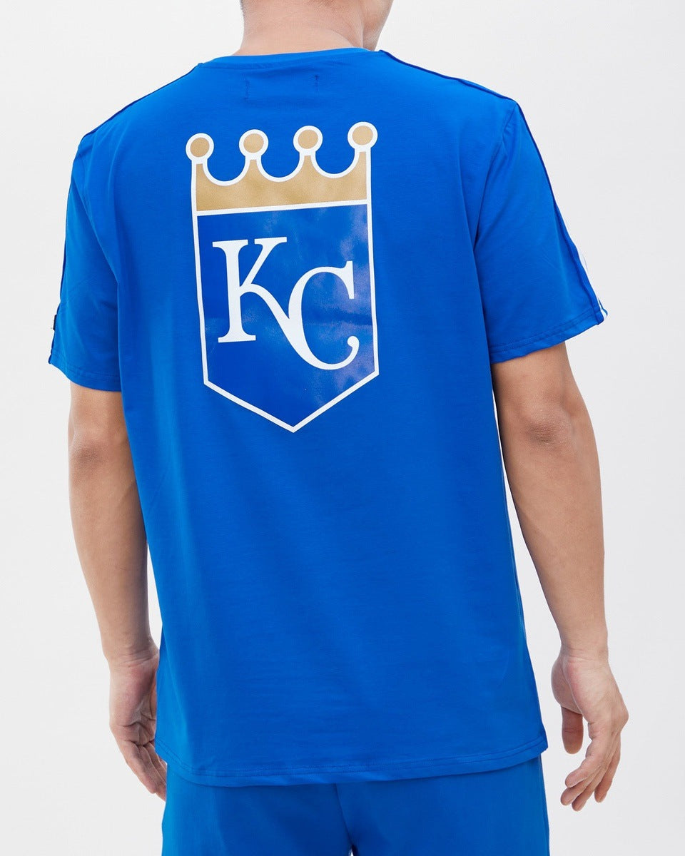 MLB KANSAS CITY ROYALS HAUT PRO TEAM À BANDES ET À LOGO POUR HOMME (BLEU ROYAL)