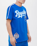 MLB KANSAS CITY ROYALS HAUT PRO TEAM À BANDES ET À LOGO POUR HOMME (BLEU ROYAL)