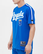 MLB KANSAS CITY ROYALS HAUT PRO TEAM À BANDES ET À LOGO POUR HOMME (BLEU ROYAL)