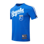 MLB KANSAS CITY ROYALS HAUT PRO TEAM À BANDES ET À LOGO POUR HOMME (BLEU ROYAL)
