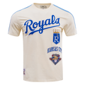 MLB KANSAS CITY ROYALS RETRO CLASSIC HAUT À RAYURES POUR HOMME (COQUILLE D'ŒUF/BLEU UNIVERSITÉ)