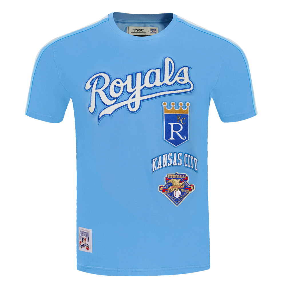 MLB KANSAS CITY ROYALS RETRO CLASSIC MEN'S STRIPED TOP (UNIVERSITY BLUE)