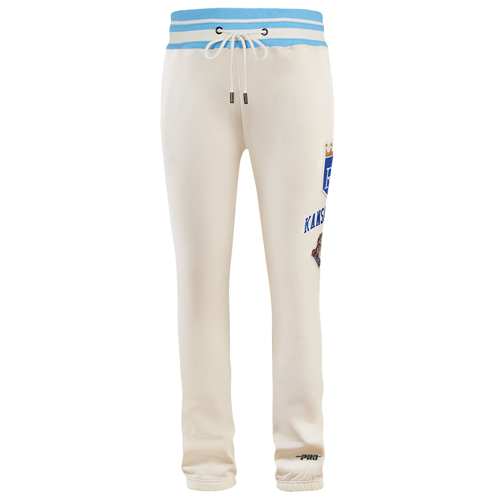 MLB KANSAS CITY ROYALS RETRO CLASSIC MEN'S SWEATPANT (EGGSHELL/ UNIVERSITY BLUE)