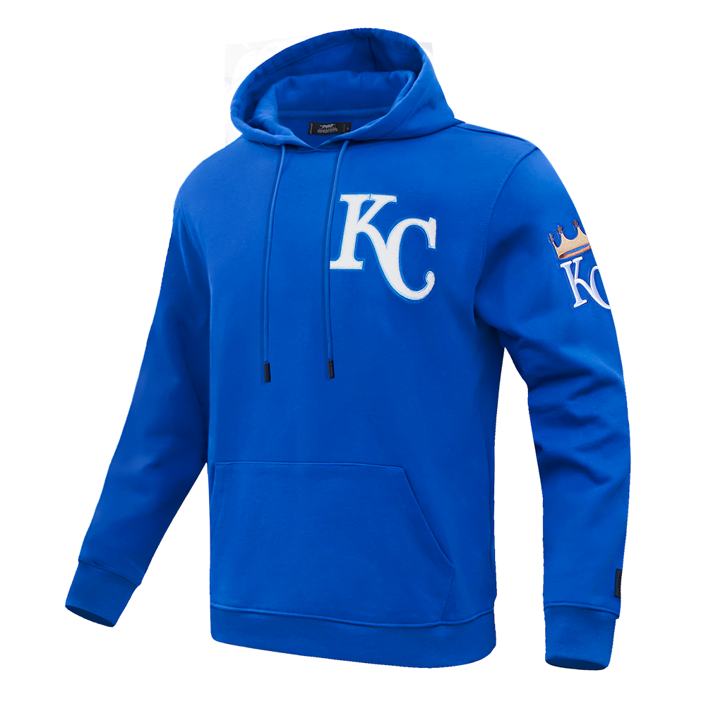 MLB KANSAS CITY ROYALS CLASSIC CHENILLE MEN'S PULLOVER HOODIE (ROYAL BLUE)