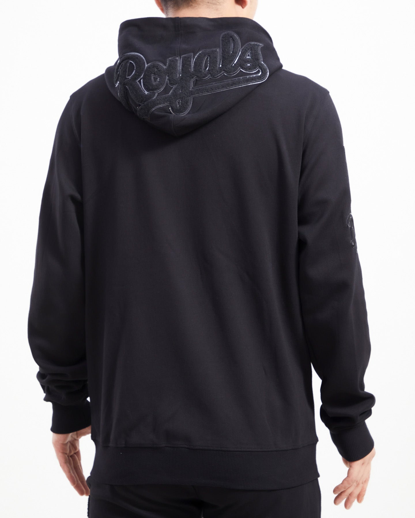 MLB KANSAS CITY ROYALS TRIPLE BLACK MEN'S FULL ZIP HOODIE  (TRIPLE BLACK)