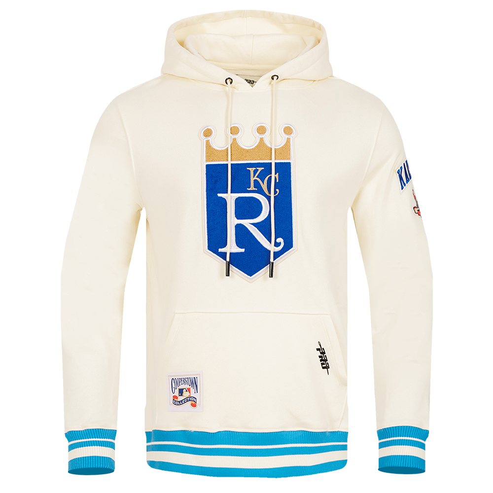 MLB KANSAS CITY ROYALS RETRO CLASSIC CHANDAIL À CAPUCHON POUR HOMME (COQUILLE D'ŒUF/BLEU UNIVERSEL)
