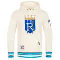 MLB KANSAS CITY ROYALS RETRO CLASSIC CHANDAIL À CAPUCHON POUR HOMME (COQUILLE D'ŒUF/BLEU UNIVERSEL)