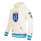 MLB KANSAS CITY ROYALS RETRO CLASSIC CHANDAIL À CAPUCHON POUR HOMME (COQUILLE D'ŒUF/BLEU UNIVERSEL)